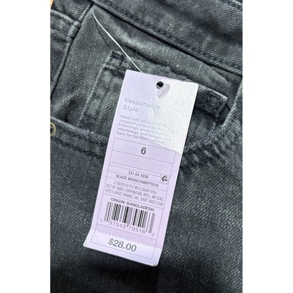 Women's Wild Fable High-Rise Straight Jeans Black Wash Easy Rigid Size 6 - Picture 5 of 5